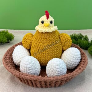 Chicken & Eggs Crochet Pattern: Amigurumi Nesting Basket (PDF Pattern)