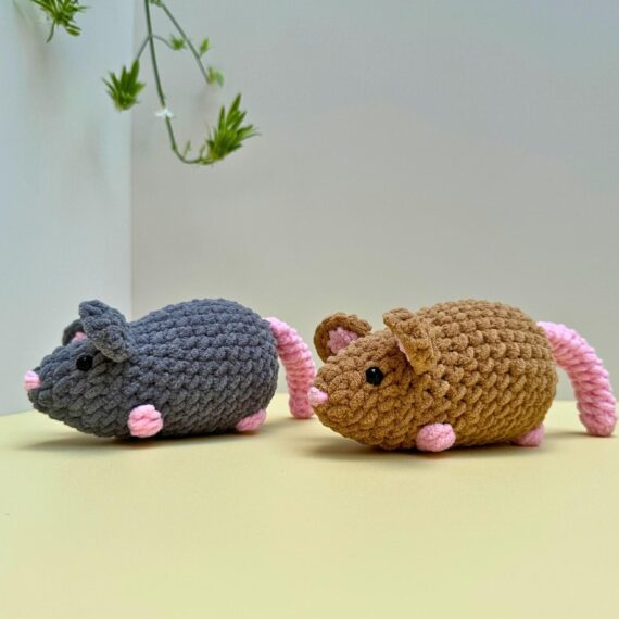 Crochet Mouse Pattern No Sew, Chunky Amigurumi Plushie PDF
