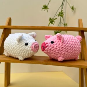 Crochet Pig Pattern No Sew, Chunky Amigurumi Plushie PDF